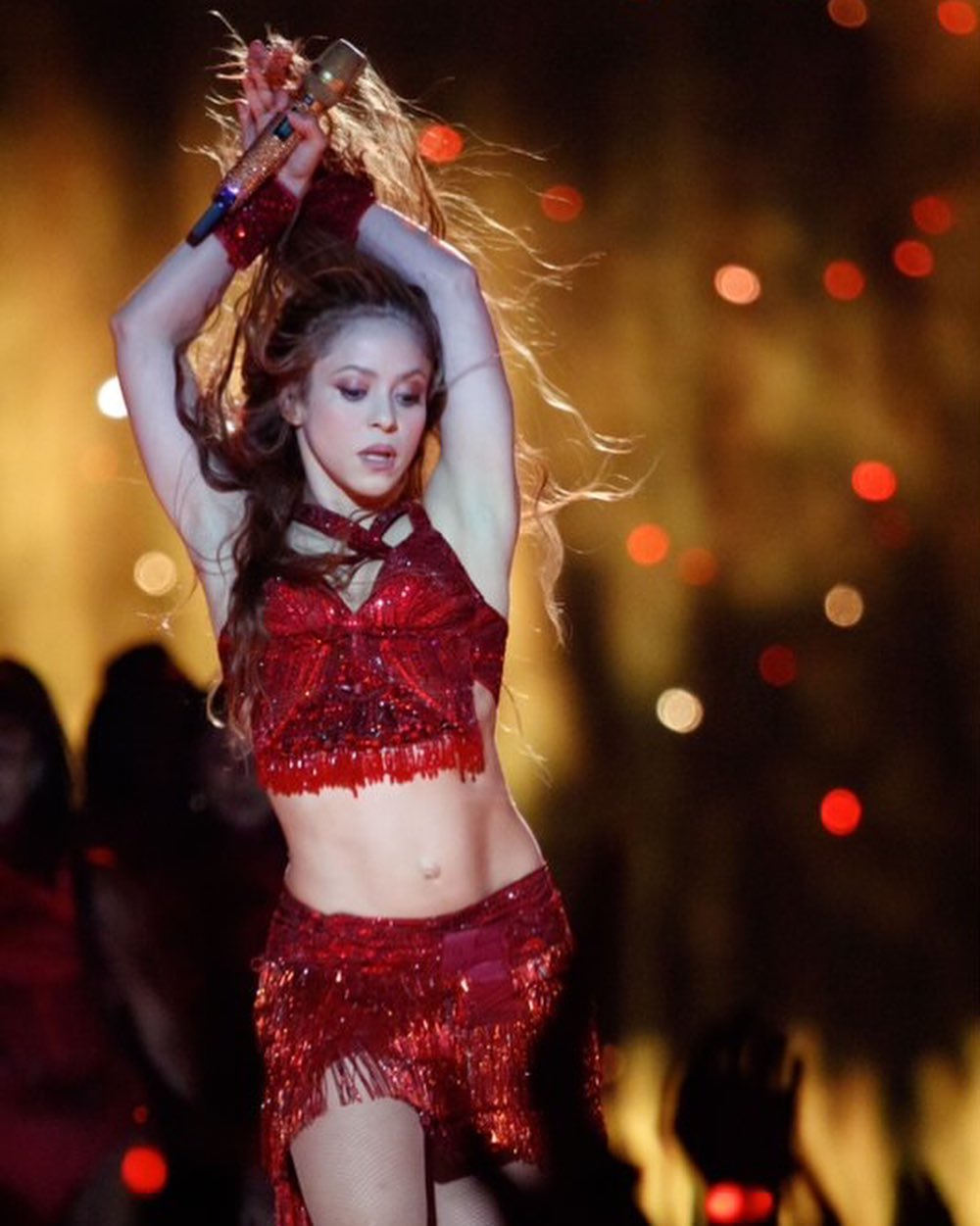  During Superbowl half time  shakira performed on her hit songs and the audience present in the stadium couldn't stop rooting for her from the stands.  (Image: Instagram/Shakira)